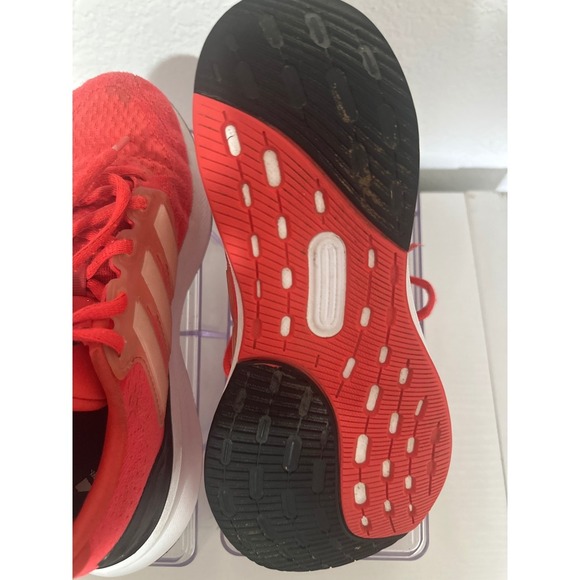 Adidas Youth Running Shoes Red Comfort Athletic Sneakers - Picture 5 of 8